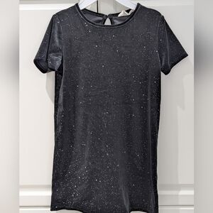 2/$20 H&M Girls Sparkly Dress 8-10 Black Velvet Glitter Party Short Sleeve